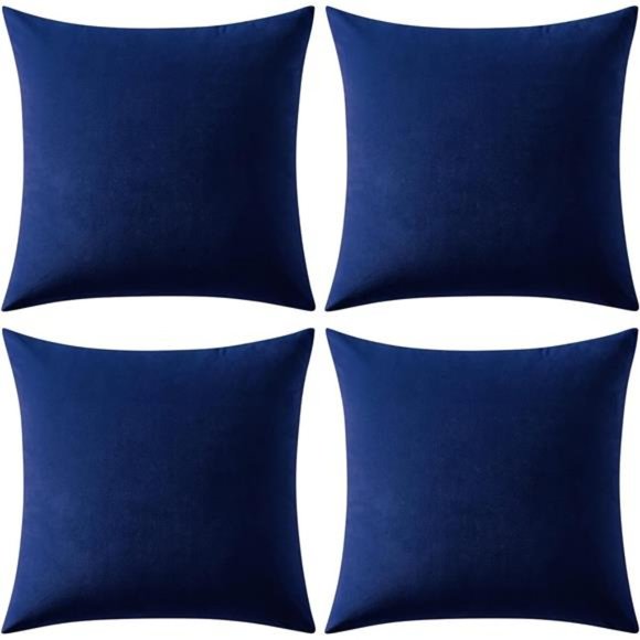 Pack of 4Velvet Throw PillowCovers Decorative Soft CozySolid Luxury Cushion Case - Picture 1 of 7